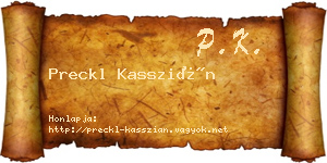 Preckl Kasszián névjegykártya